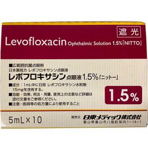 Levofloxacin盐酸左氧氟沙星滴眼液1.5%「日東」:5mL×10支 细菌性结膜炎 细菌性角膜炎 角膜溃疡 眼部手术后感染预防泪囊炎眼睑炎麦粒肿眼睛异物引起的感染眼部烧伤或外伤后感染预防细菌性泪囊炎急性睑板腺炎细菌性巩膜炎眼部炎症抗菌治疗角膜外伤后的感染防治细菌性眼底感染辅助治疗
