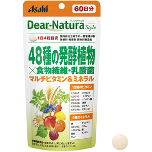 朝日Asahi Dear-natura48种植物酵素+食物纤维・乳酸菌:240粒(60日分)