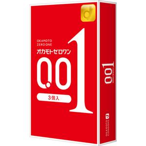 日本冈本001超薄安全套避孕套 :3只装/盒