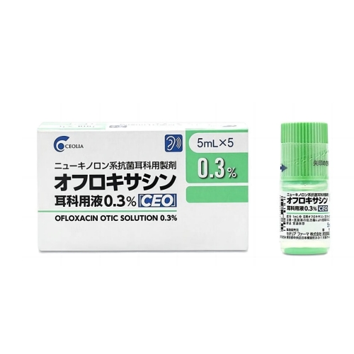 Ofloxacin氧氟沙星耳科用液0.3% 「CEO」:5ml×5支 中耳炎用液 中耳炎、外耳炎、抗菌消炎,新喹诺酮类抗菌剂