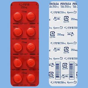 Pentasa美沙拉嗪片250mg:100片