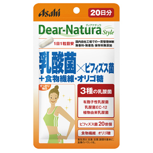 朝日Asahi Dear-Nature 乳酸菌×双歧杆菌+食物纤维・低聚糖:20粒