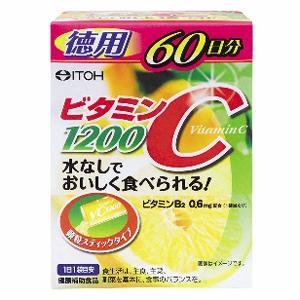 井藤汉方 维生素C1200冲剂VC维C2g*60袋 柠檬味