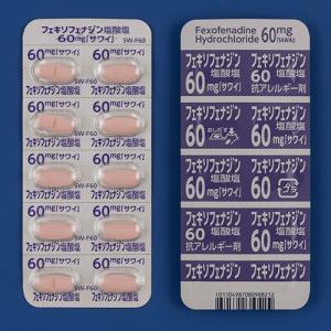 Fexofenadine Hydrochloride盐酸非索非那定片60mg「沢井」:100片(10片×10)