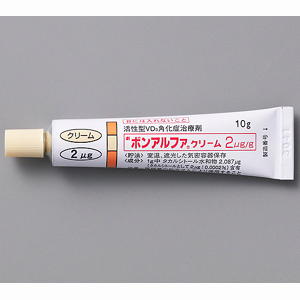 Bonalfa他骨化醇乳膏2μg(劇):10g×10支 抑制角质细胞过度增生 调节角化异常 减少皮肤增厚 改善鳞屑、脱皮 抗炎缓解红斑 促进皮肤正常分化 银屑病(牛皮癣) 鱼鳞病 掌跖脓疱病 掌跖角化症 毛孔性红色糠疹